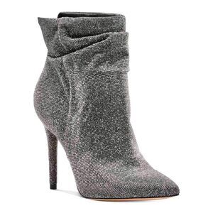 New Sz 5.5 Jessica Simpson Lalie Sparkly Bling Silver Slouch Ankle Bootie